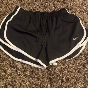 Nike Women's Black and White Athletic Shorts